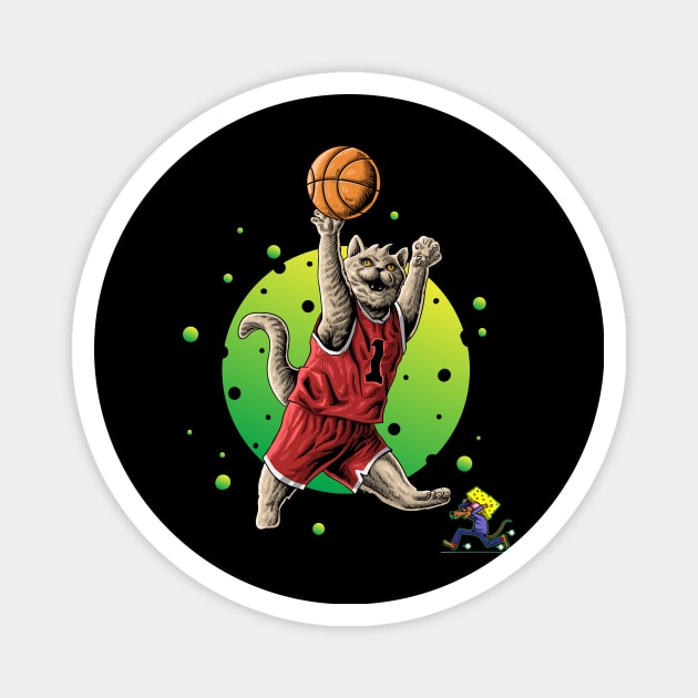 Basketball Mouse and Cat Magnet by letnothingstopyou